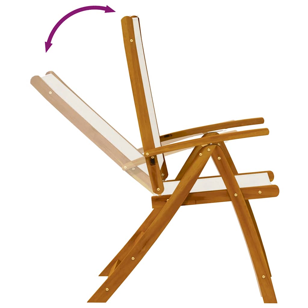 Klappstühle, 4 Stück, Massivholz Akazie und Textilene