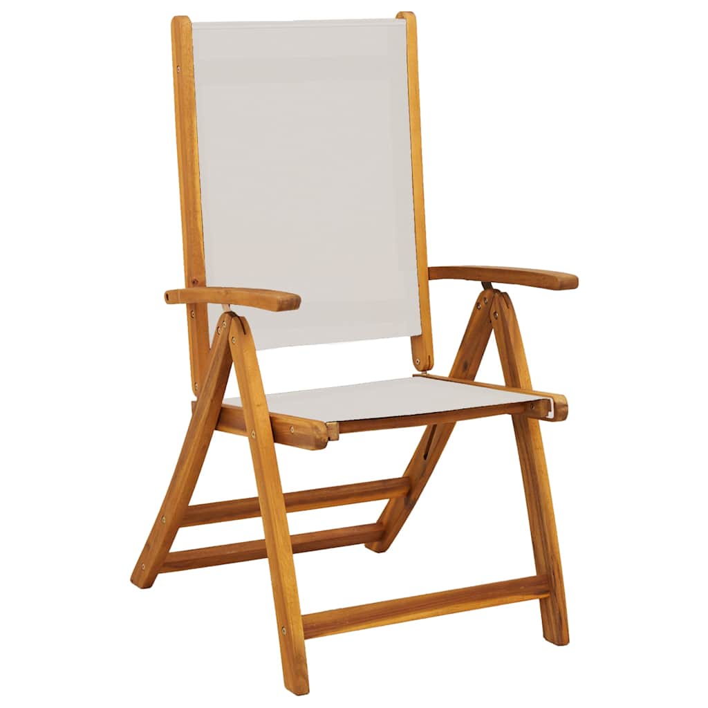 Klappstühle, 6 Stück, Massivholz Akazie und Textilene