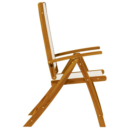 Klappstühle, 6 Stück, Massivholz Akazie und Textilene