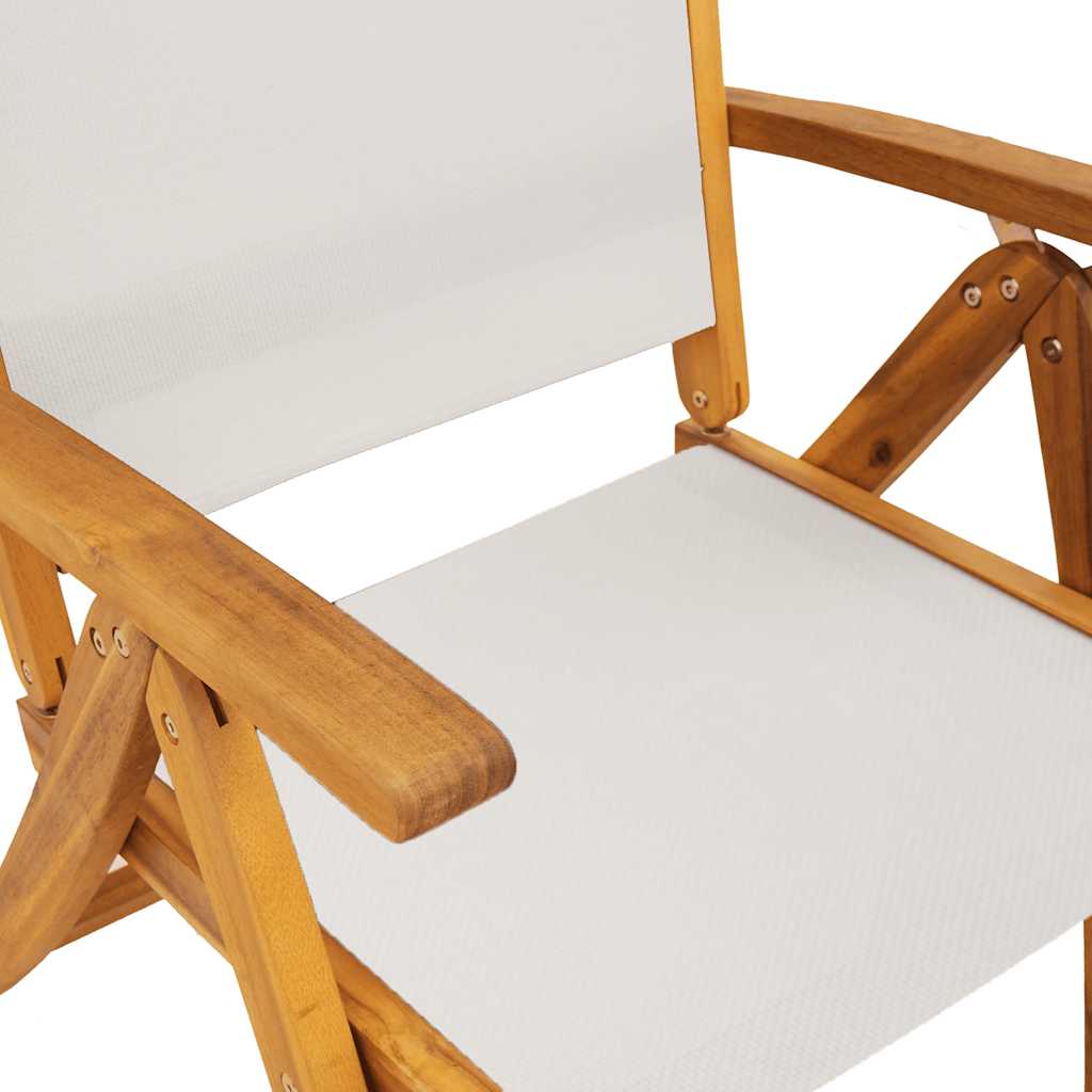 Klappstühle, 8-teilig, Massivholz Akazie und Textilene