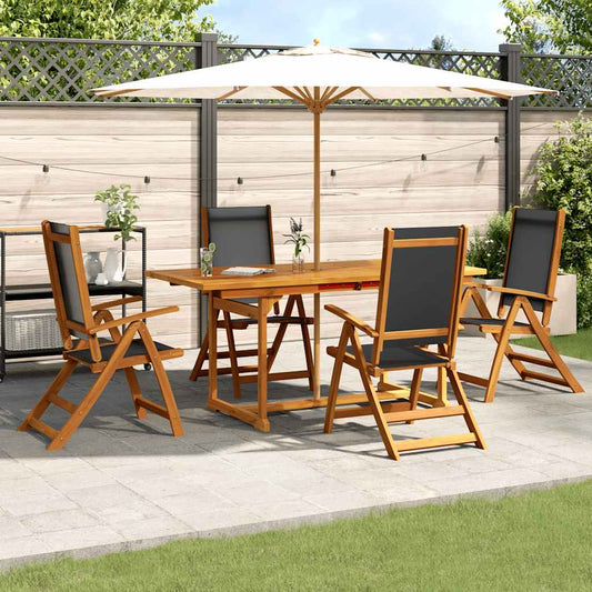 5-tlg. Garten-Essgruppe Massivholz Akazie und Textilene