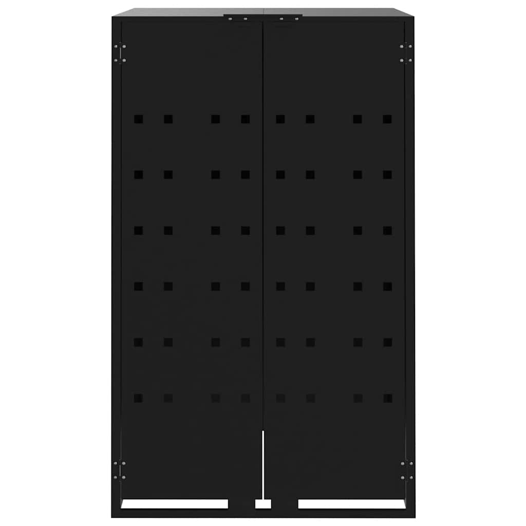 Mülltonnenbox für 2 Tonnen Schwarz 138x79x117 cm Stahl