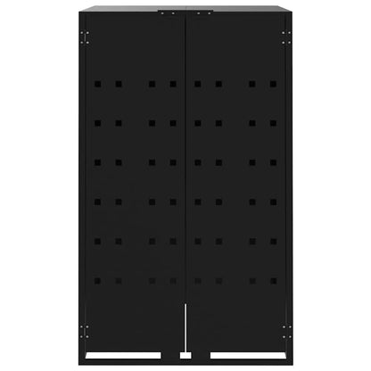 Mülltonnenbox für 2 Tonnen Schwarz 138x79x117 cm Stahl