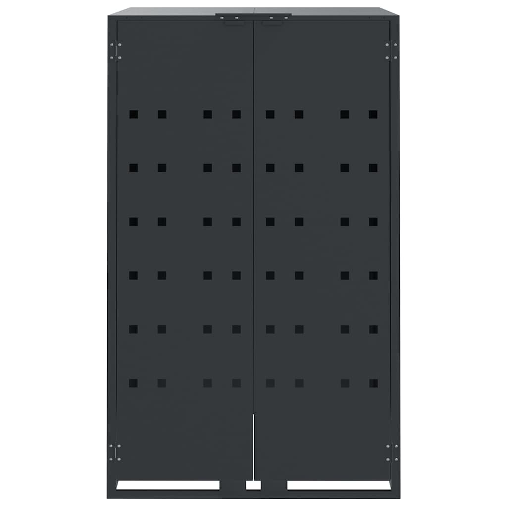 Mülltonnenbox für 2 Tonnen Anthrazit 138x79x117 cm Stahl