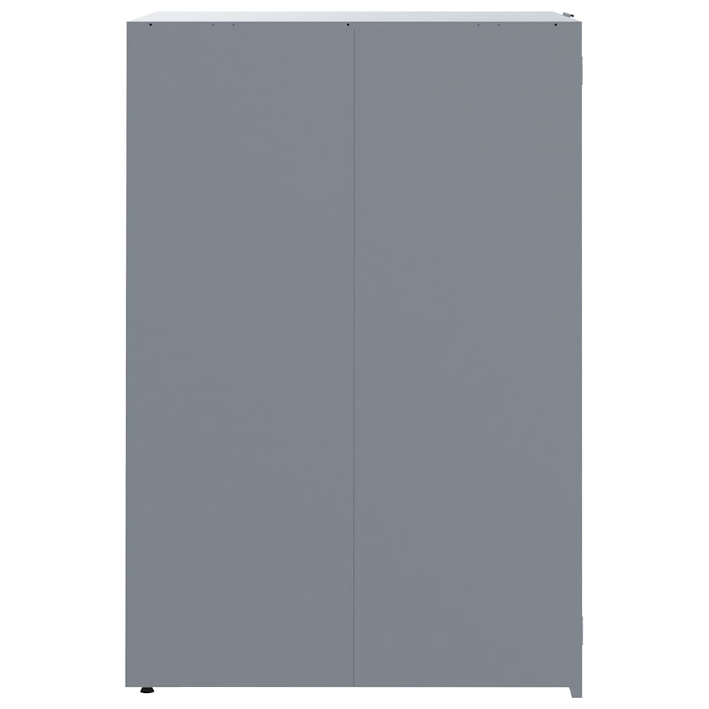 Mülltonnenbox für 3 Tonnen Grau 207x79x117 cm Stahl