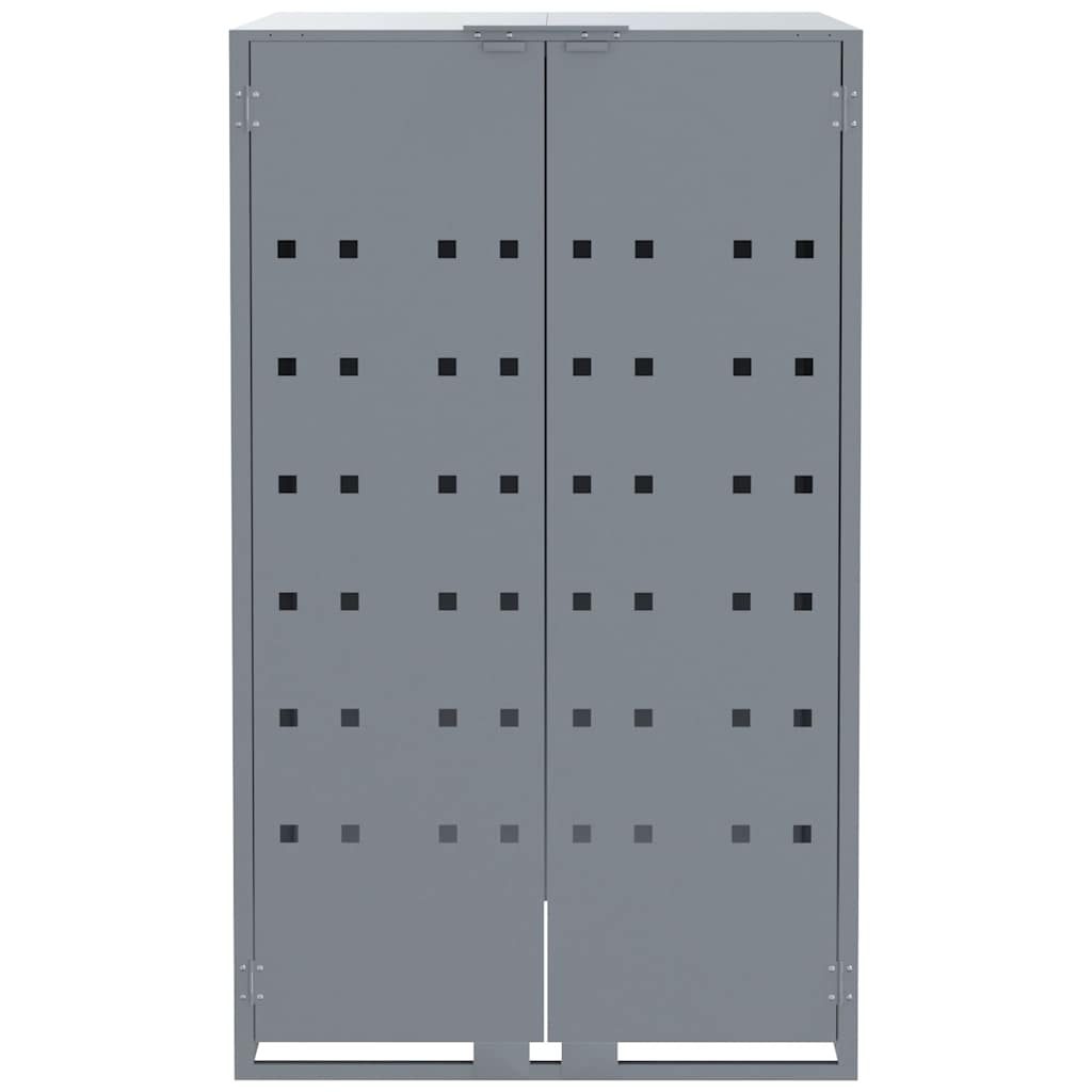 Mülltonnenbox für 4 Tonnen Grau 276x79x117 cm Stahl