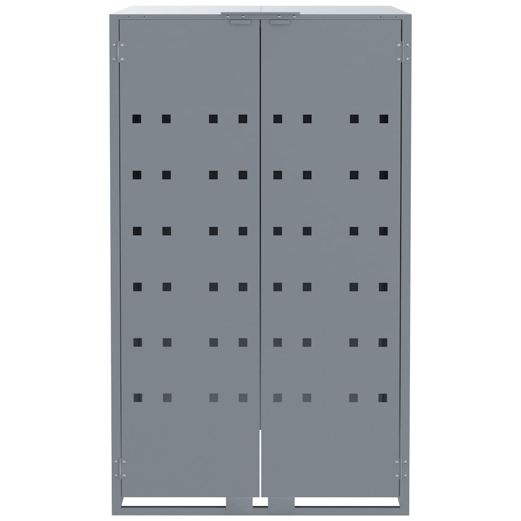 Mülltonnenbox für 5 Tonnen Grau 345x79x117 cm Stahl
