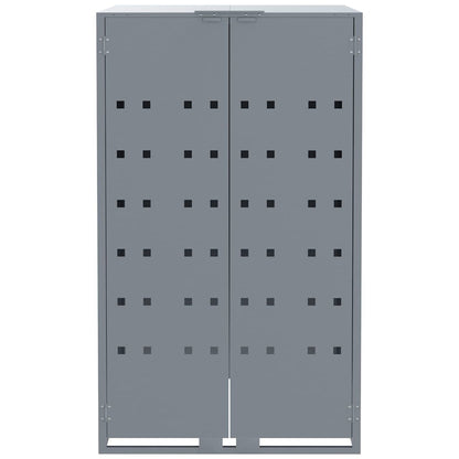 Mülltonnenbox für 5 Tonnen Grau 345x79x117 cm Stahl