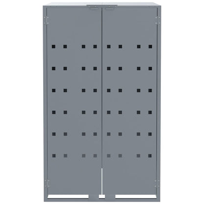 Mülltonnenbox für 6 Tonnen Grau 414x79x117 cm Stahl