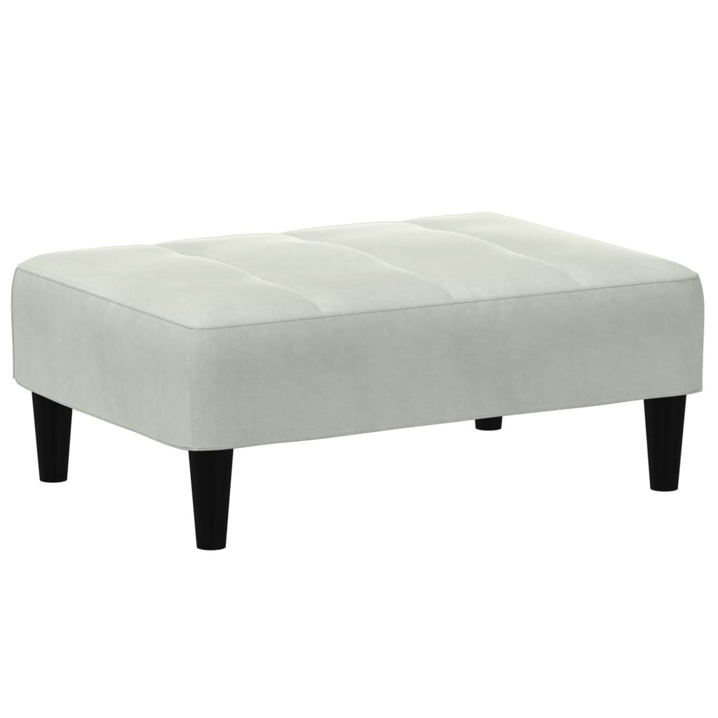 Fußhocker Hellgrau 77x55x31 cm Samt