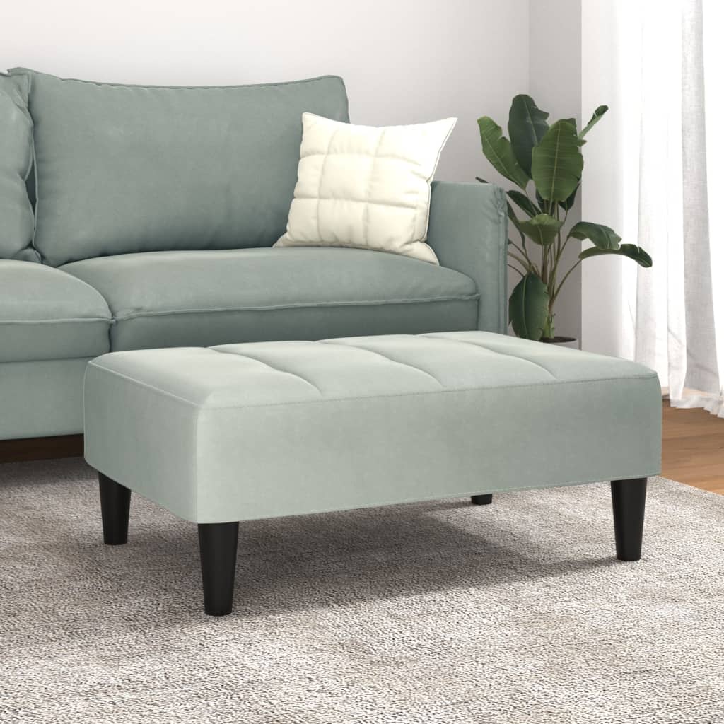 Fußhocker Hellgrau 77x55x31 cm Samt