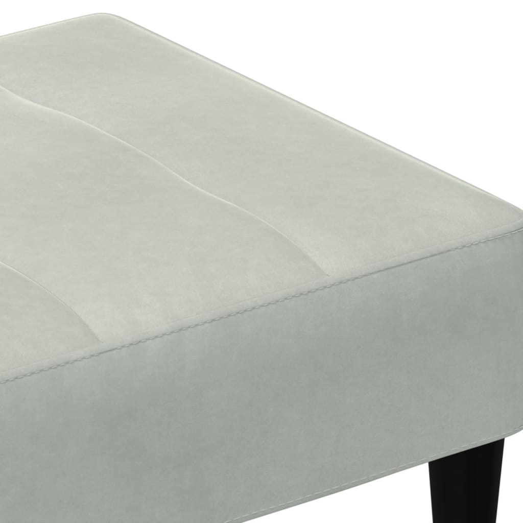 Fußhocker Hellgrau 77x55x31 cm Samt
