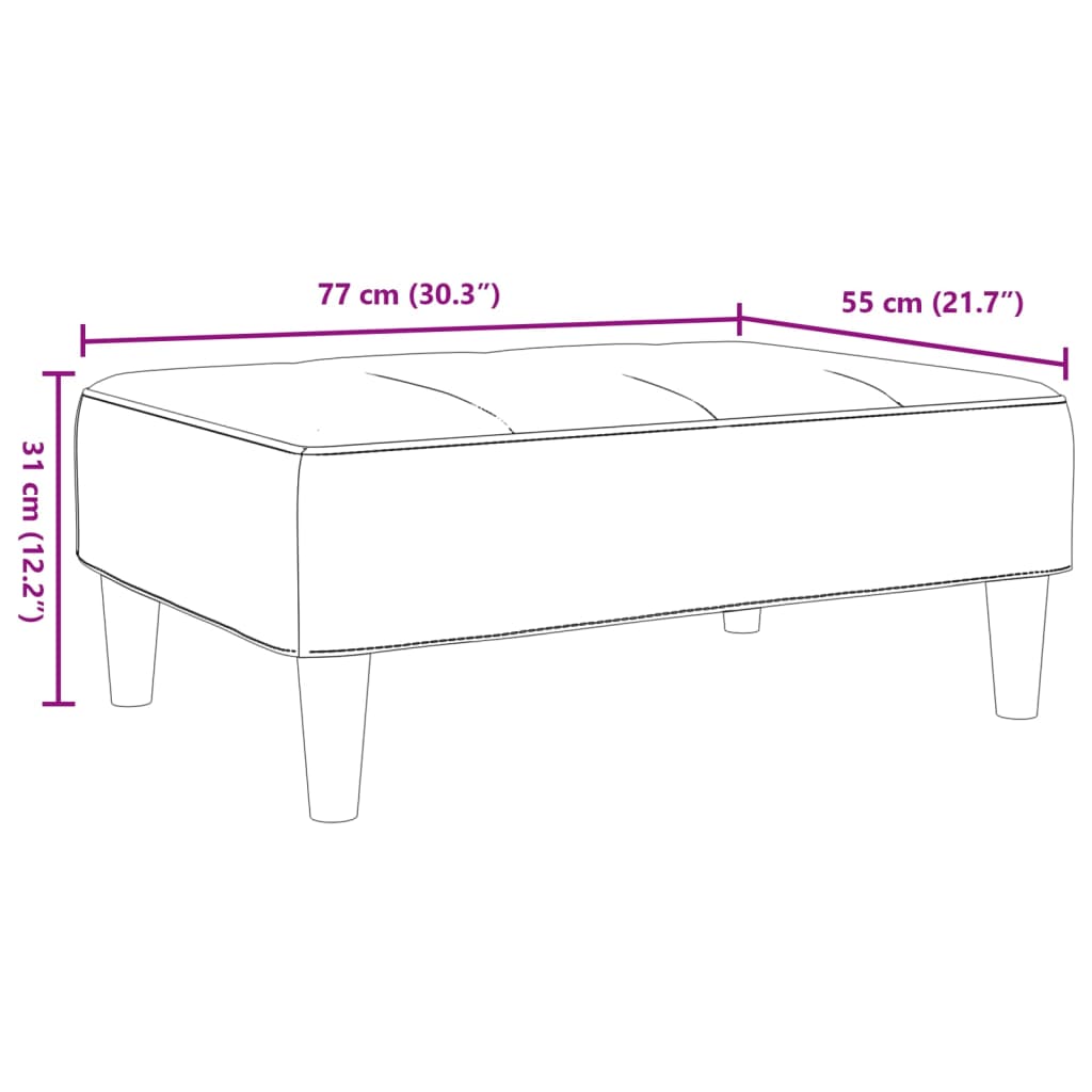 Fußhocker Hellgrau 77x55x31 cm Samt