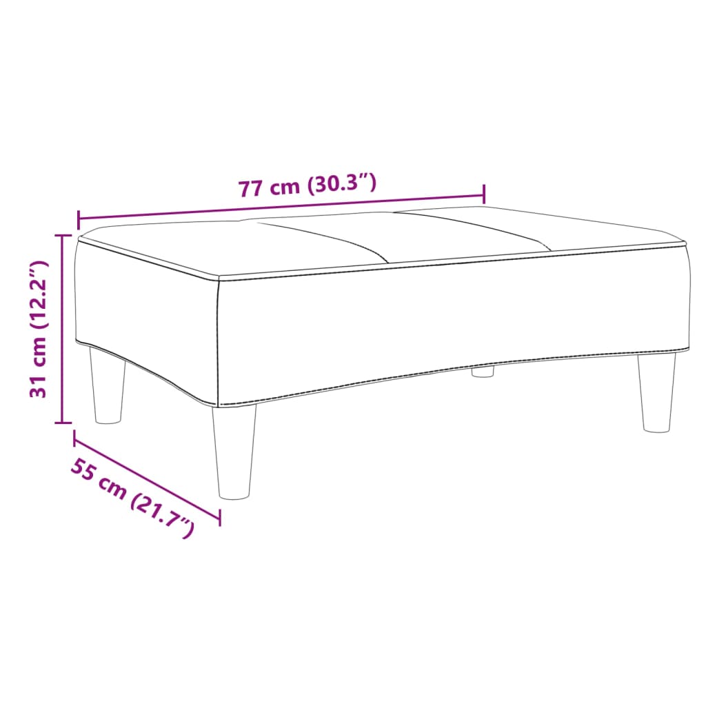 Fußhocker Dunkelgrau 77x55x31 cm Samt