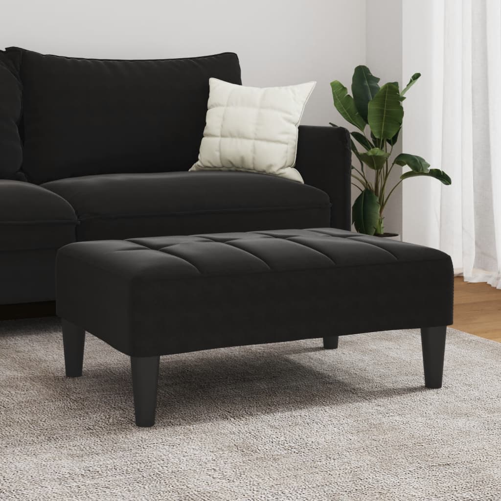 Fußhocker Schwarz 77x55x31 cm Samt