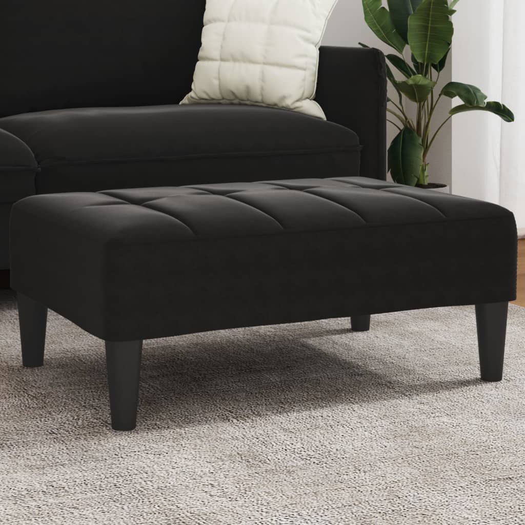Fußhocker Schwarz 77x55x31 cm Samt