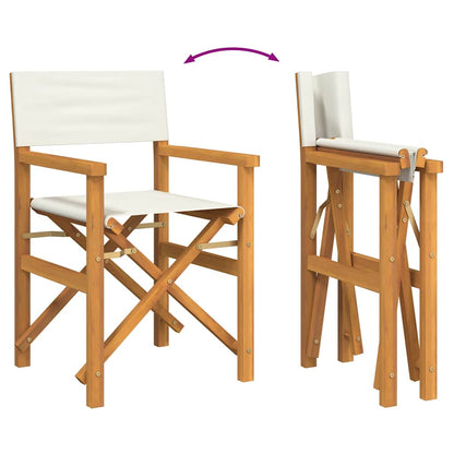 Regiestuhl Klappbar Creme Massivholz Teak