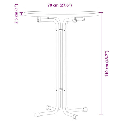 Bartisch Weiß Ø70x110 cm Holzwerkstoff und Stahl