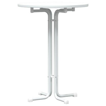 Bartisch Weiß Ø80x110 cm Holzwerkstoff und Stahl