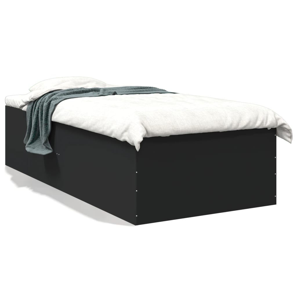Bettgestell Schwarz 100x200 cm Holzwerkstoff