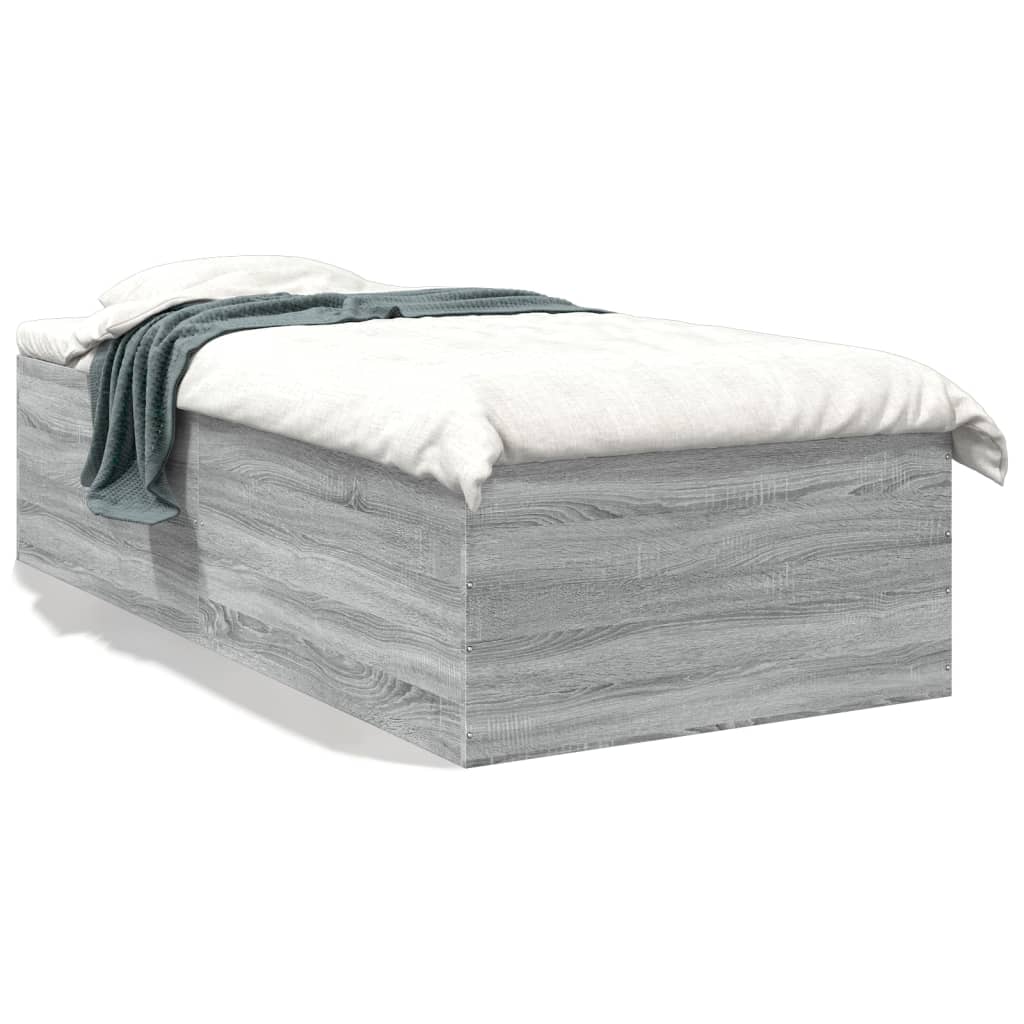 Bettgestell Grau Sonoma 90x190 cm Holzwerkstoff