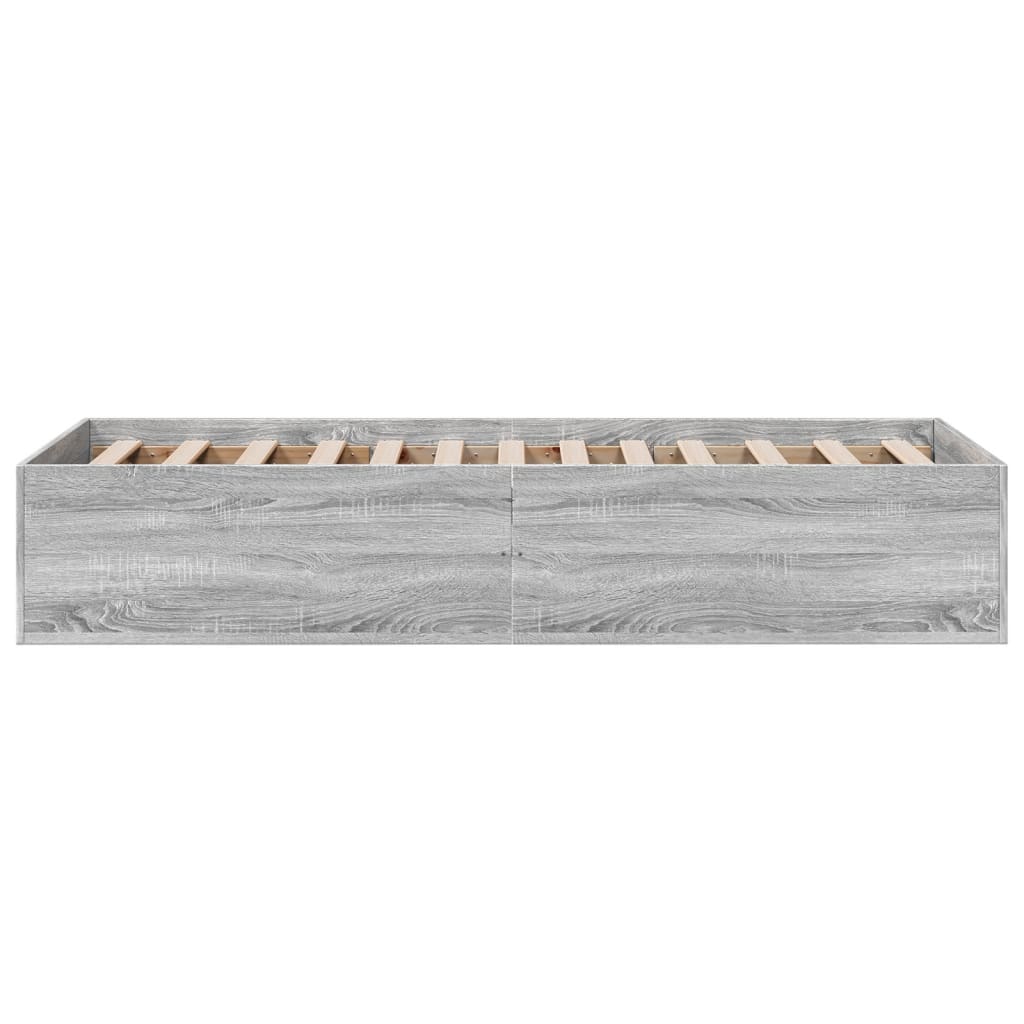 Bettgestell Grau Sonoma 100x200 cm Holzwerkstoff