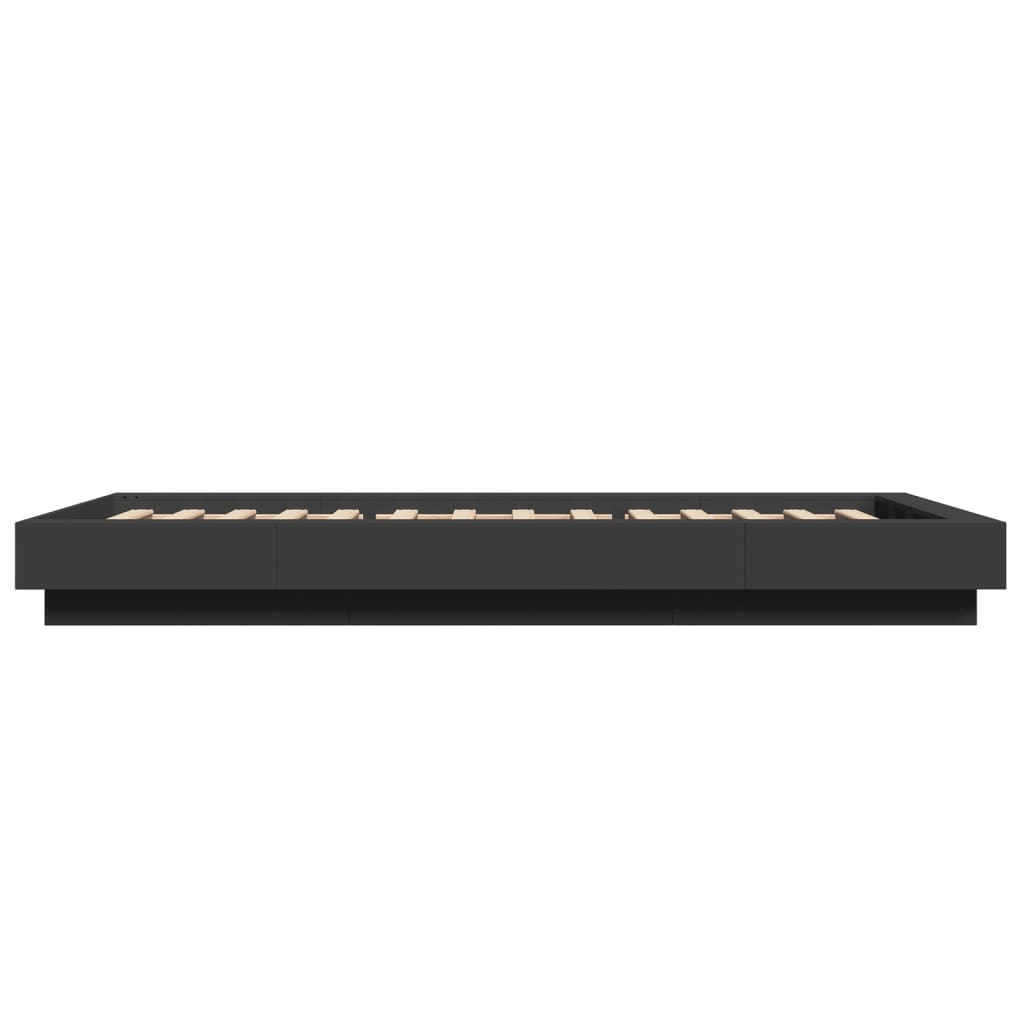 Bettgestell mit LED Schwarz 100x200 cm Holzwerkstoff