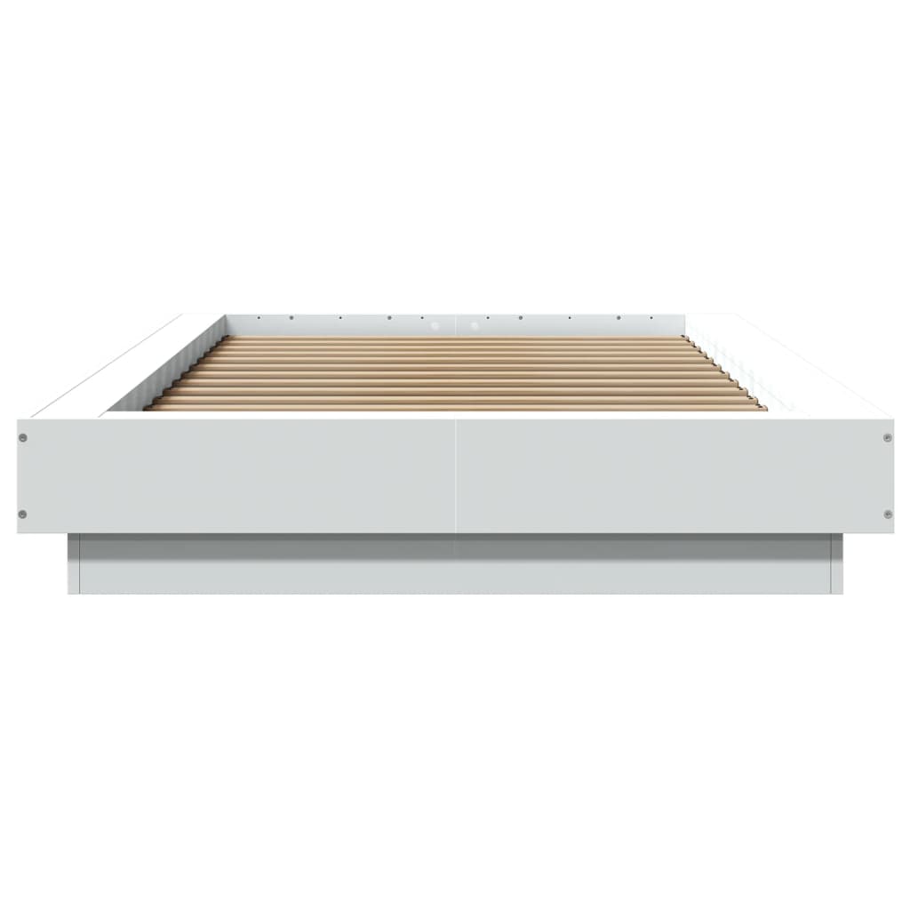 Bed frame with LED white 90x200 cm wood material