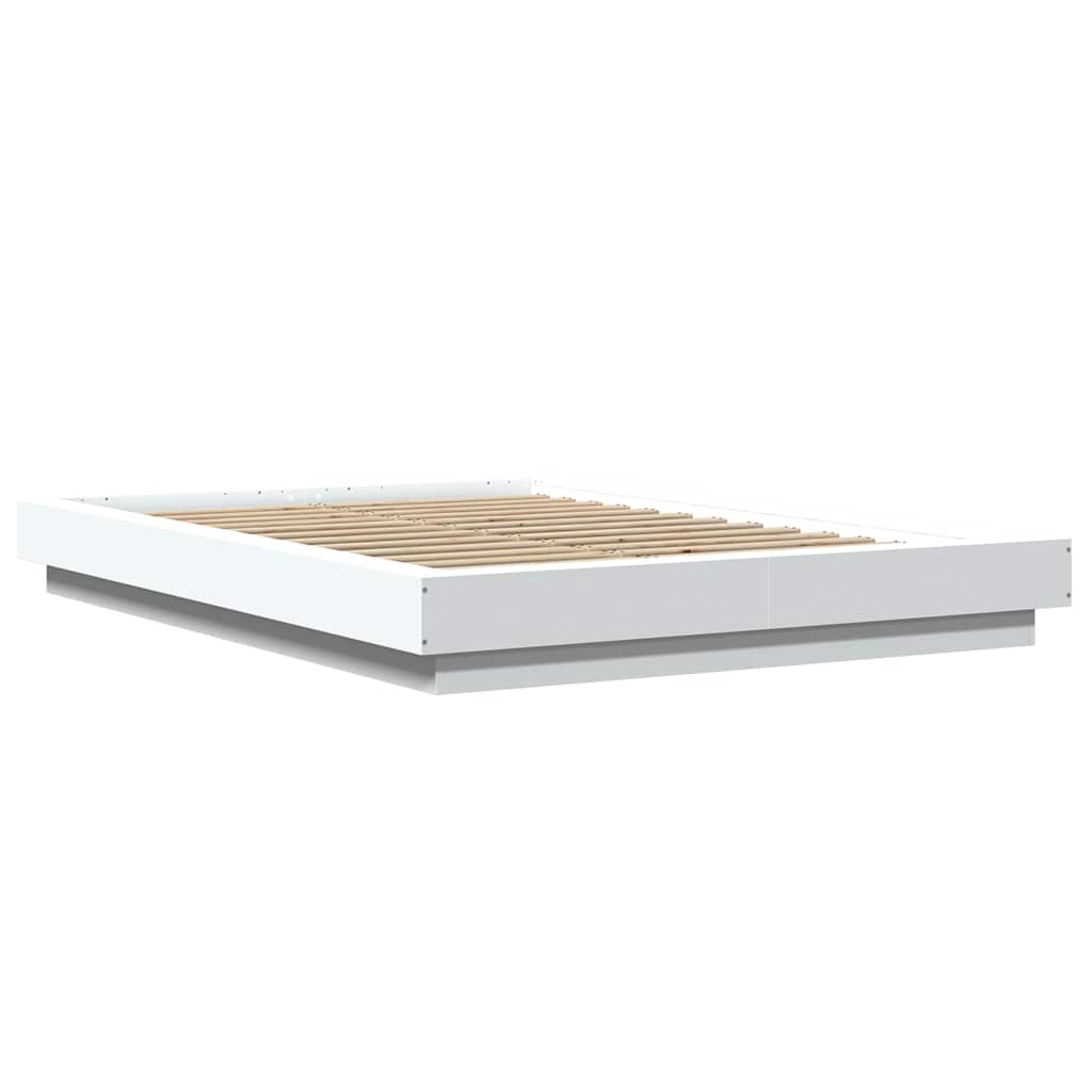 Bettgestell mit LED Weiß 120x190 cm Holzwerkstoff