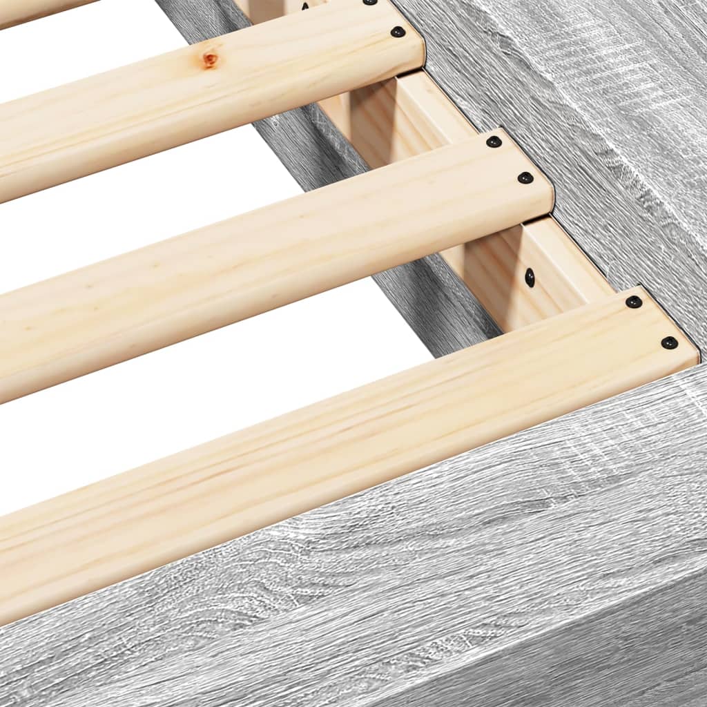 Bettgestell Grau Sonoma 160x200 cm Holzwerkstoff