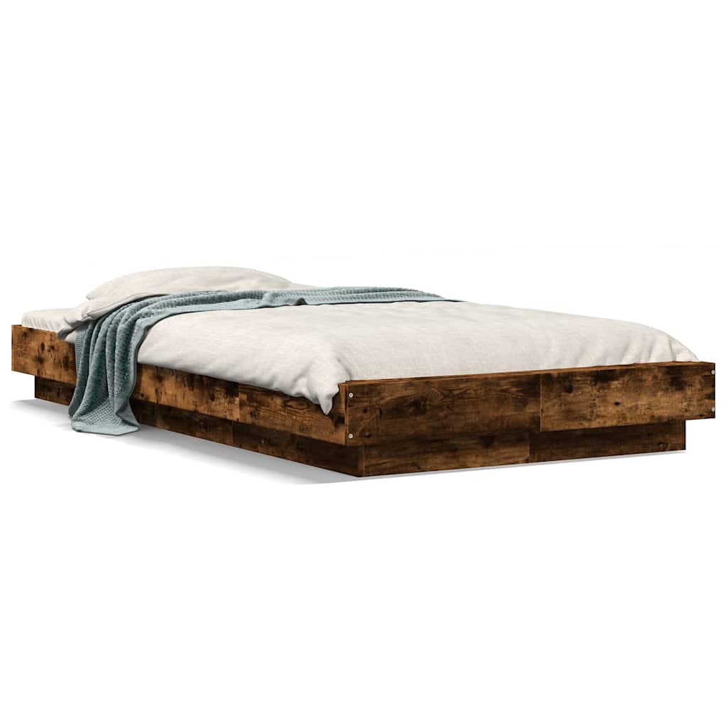 Bettgestell Räuchereiche 100x200 cm Holzwerkstoff
