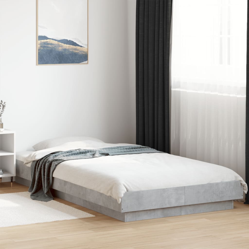 Bettgestell Betongrau 90x190 cm Holzwerkstoff