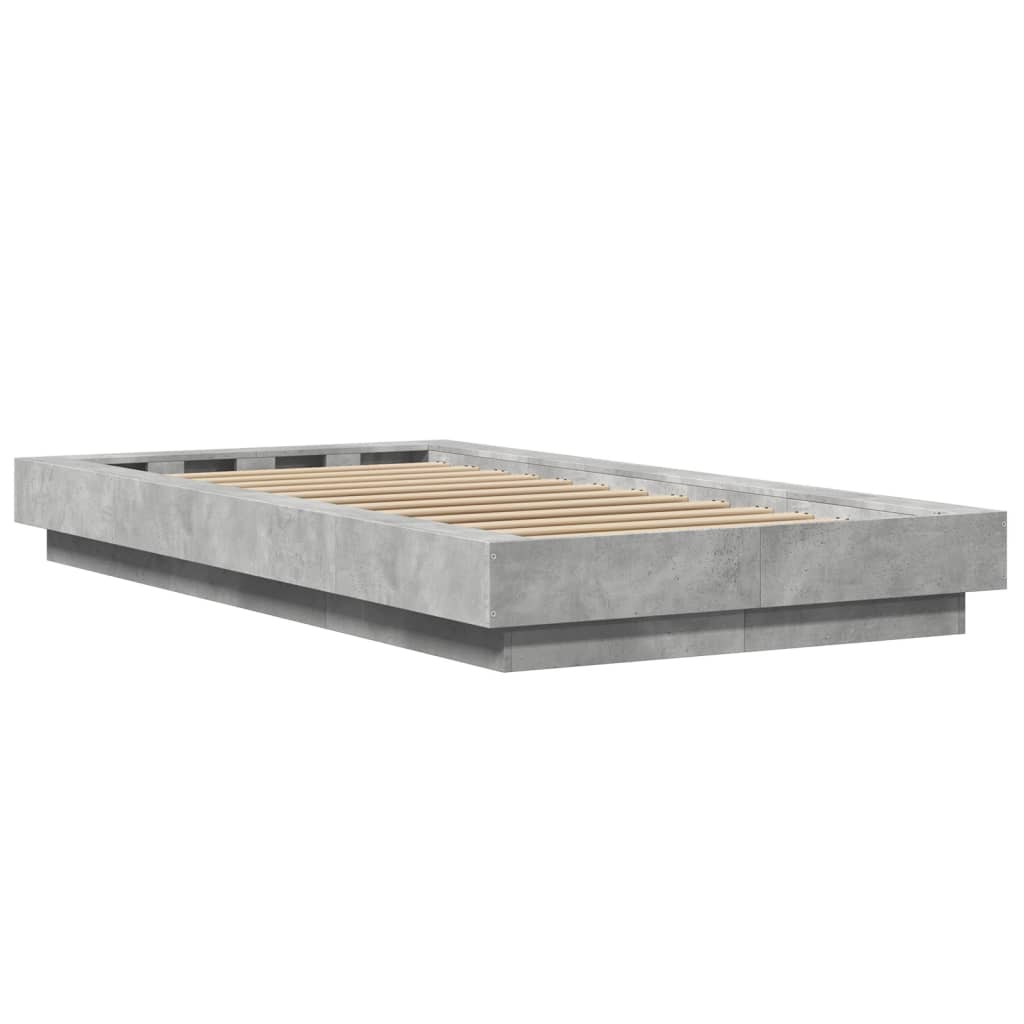 Bettgestell Betongrau 75x190 cm Holzwerkstoff