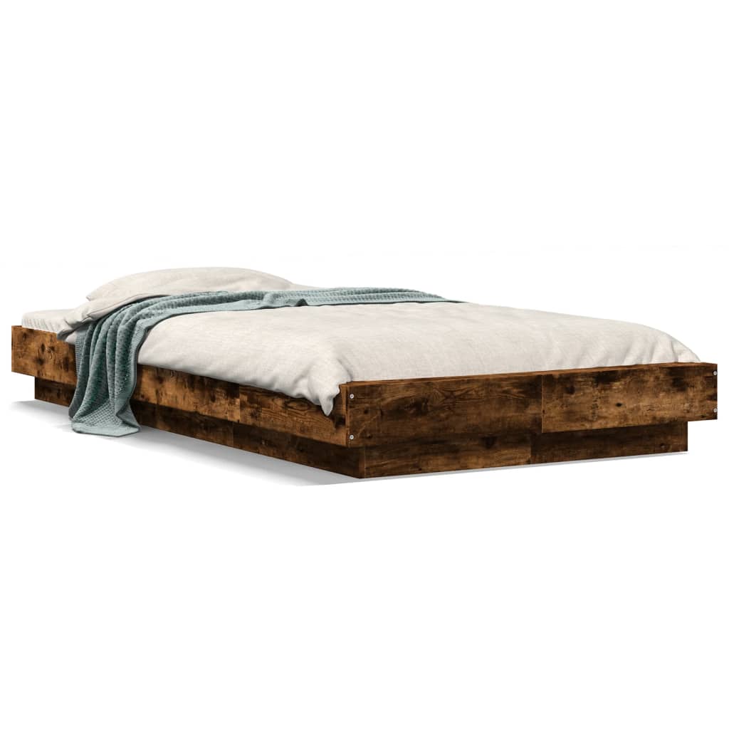 Bettgestell Räuchereiche 75x190 cm Holzwerkstoff