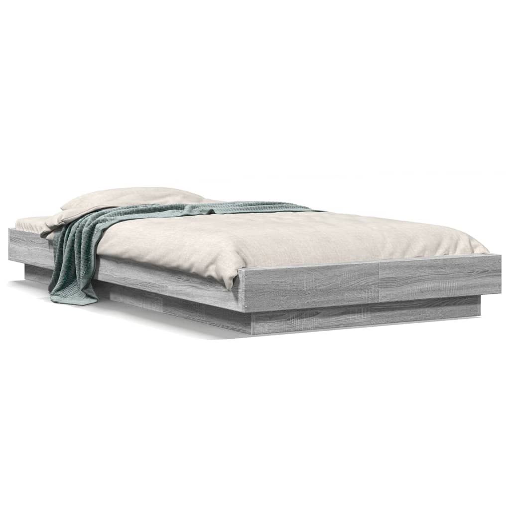 Bettgestell Grau Sonoma 75x190 cm Holzwerkstoff