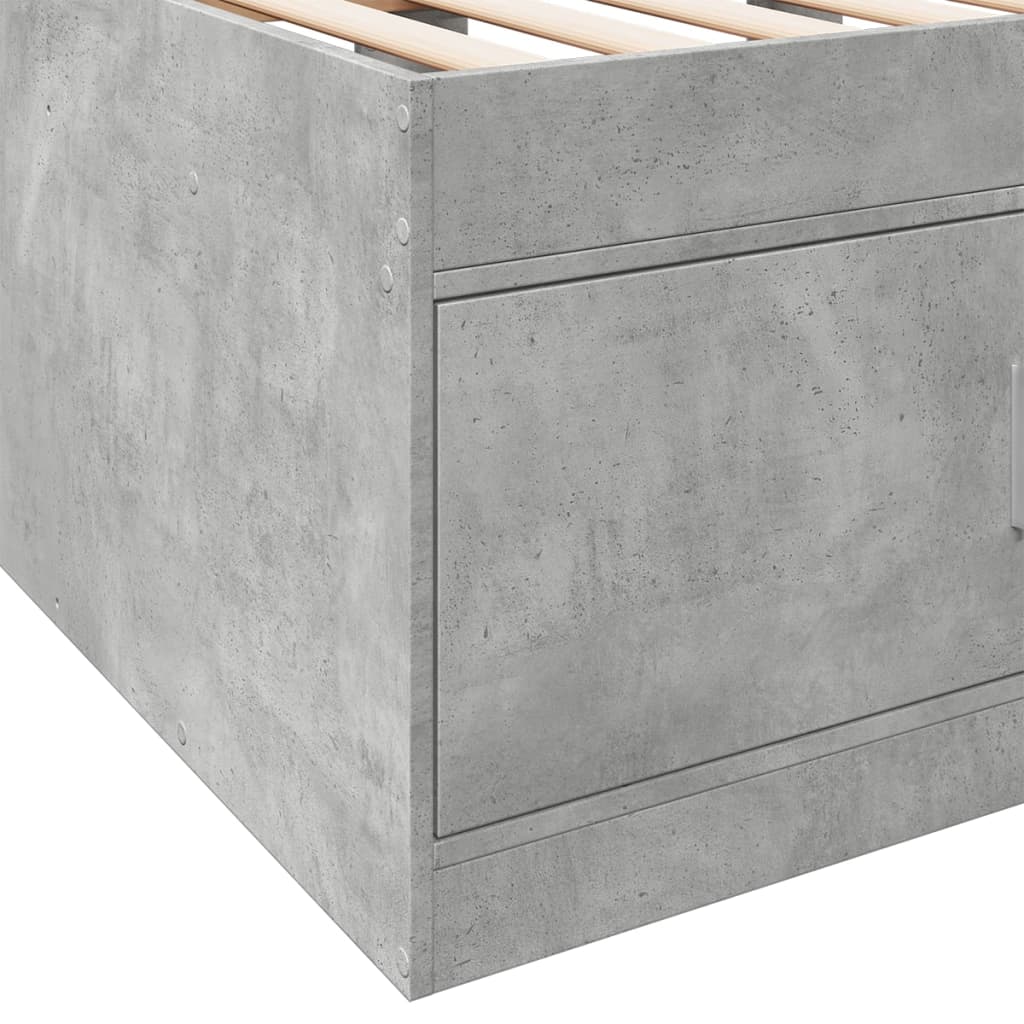 Tagesbett mit Schubladen ohne Matratze Betongrau 90x190 cm
