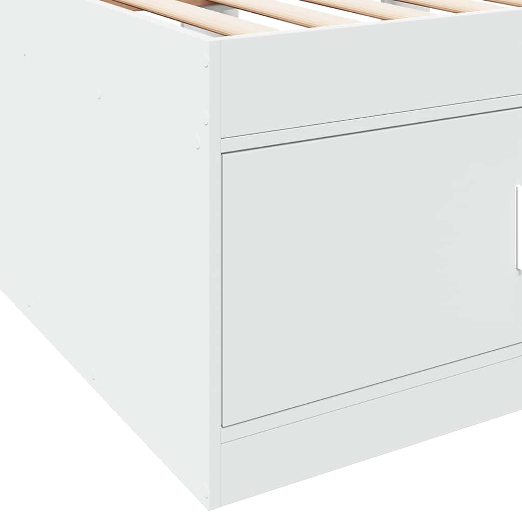 Tagesbett mit Schubladen ohne Matratze Weiß 75x190 cm