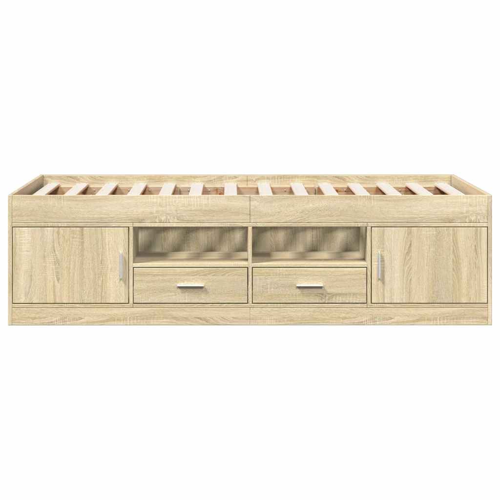 Tagesbett mit Schubladen ohne Matratze Sonoma-Eiche 75x190 cm