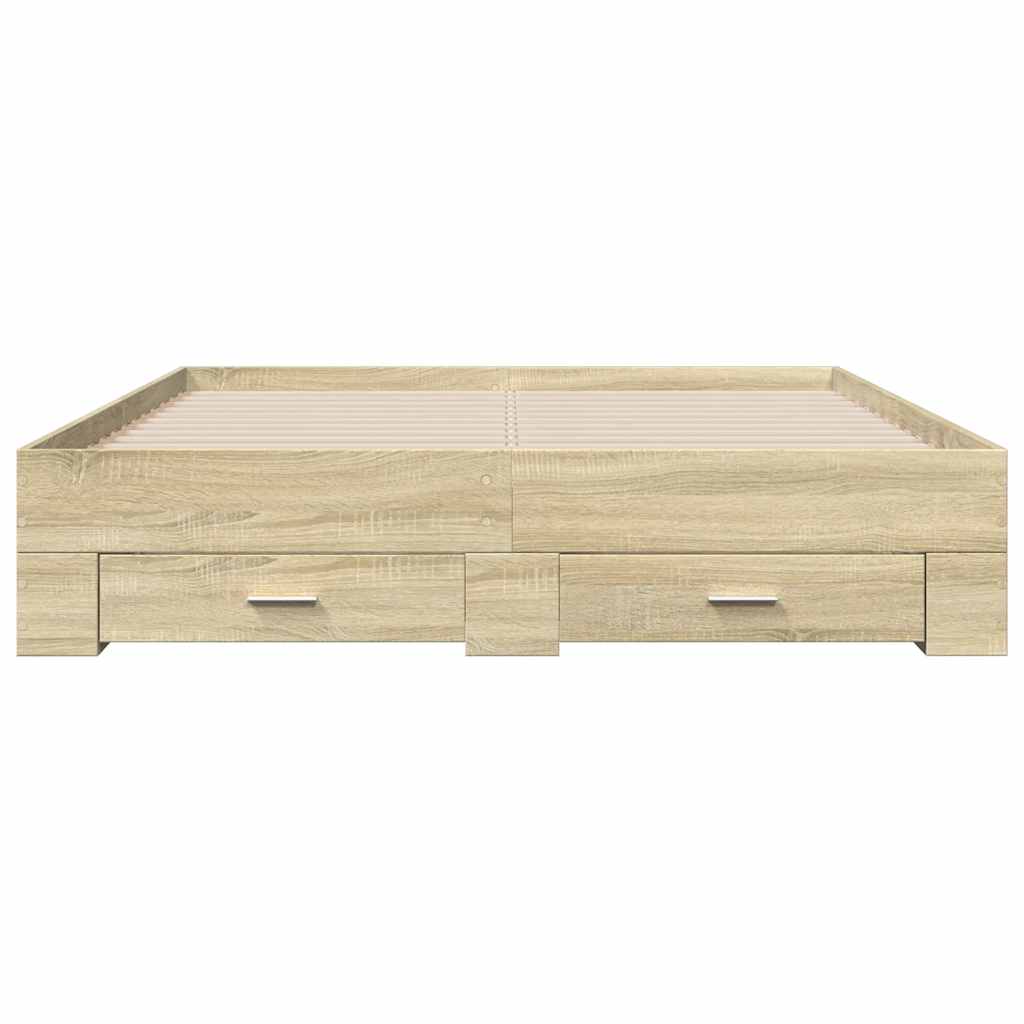 Bettgestell mit Schubladen Sonoma-Eiche 160x200cm Holzwerkstoff