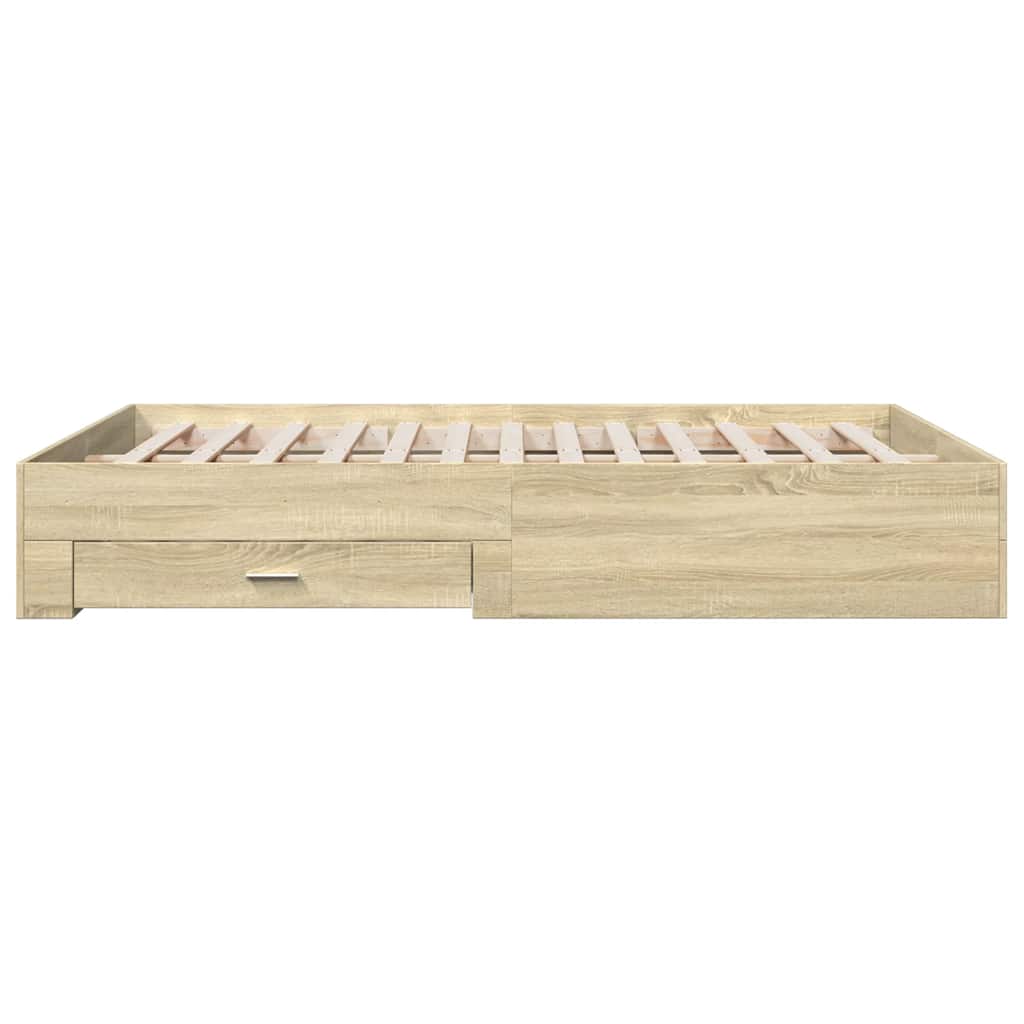 Bettgestell mit Schubladen Sonoma-Eiche 160x200cm Holzwerkstoff
