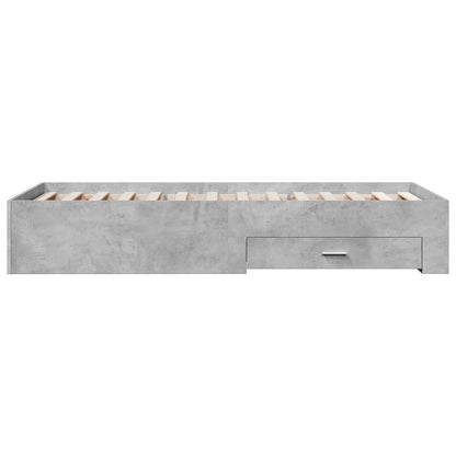 Bettgestell mit Schubladen Betongrau 100x200 cm Holzwerkstoff