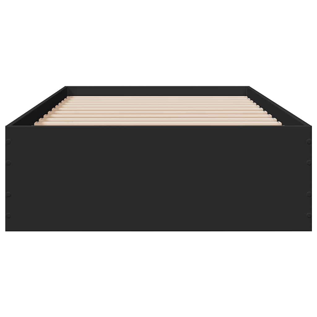 Bettgestell mit Schubladen Schwarz 75x190 cm Holzwerkstoff
