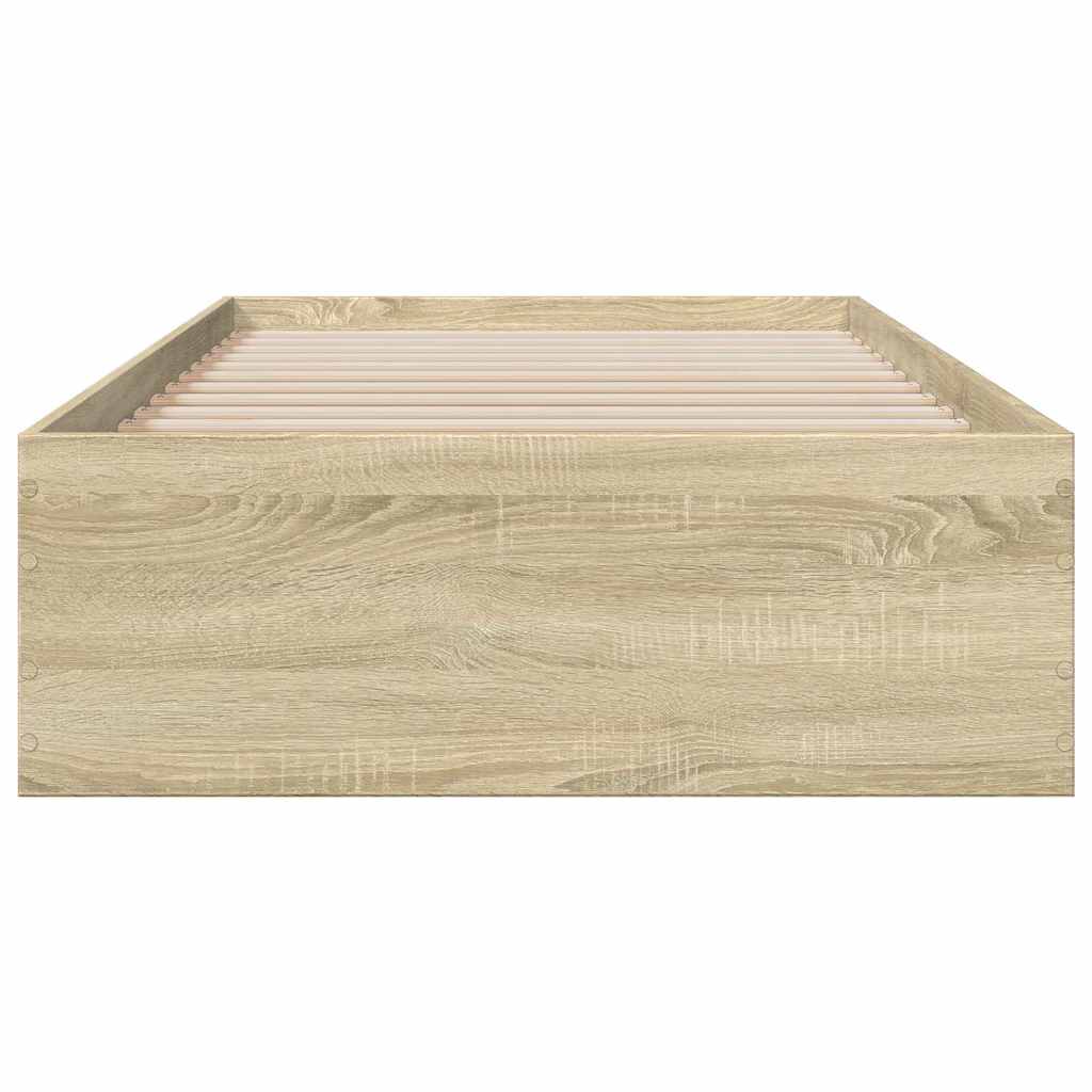 Bettgestell mit Schubladen Sonoma-Eiche 75x190 cm Holzwerkstoff