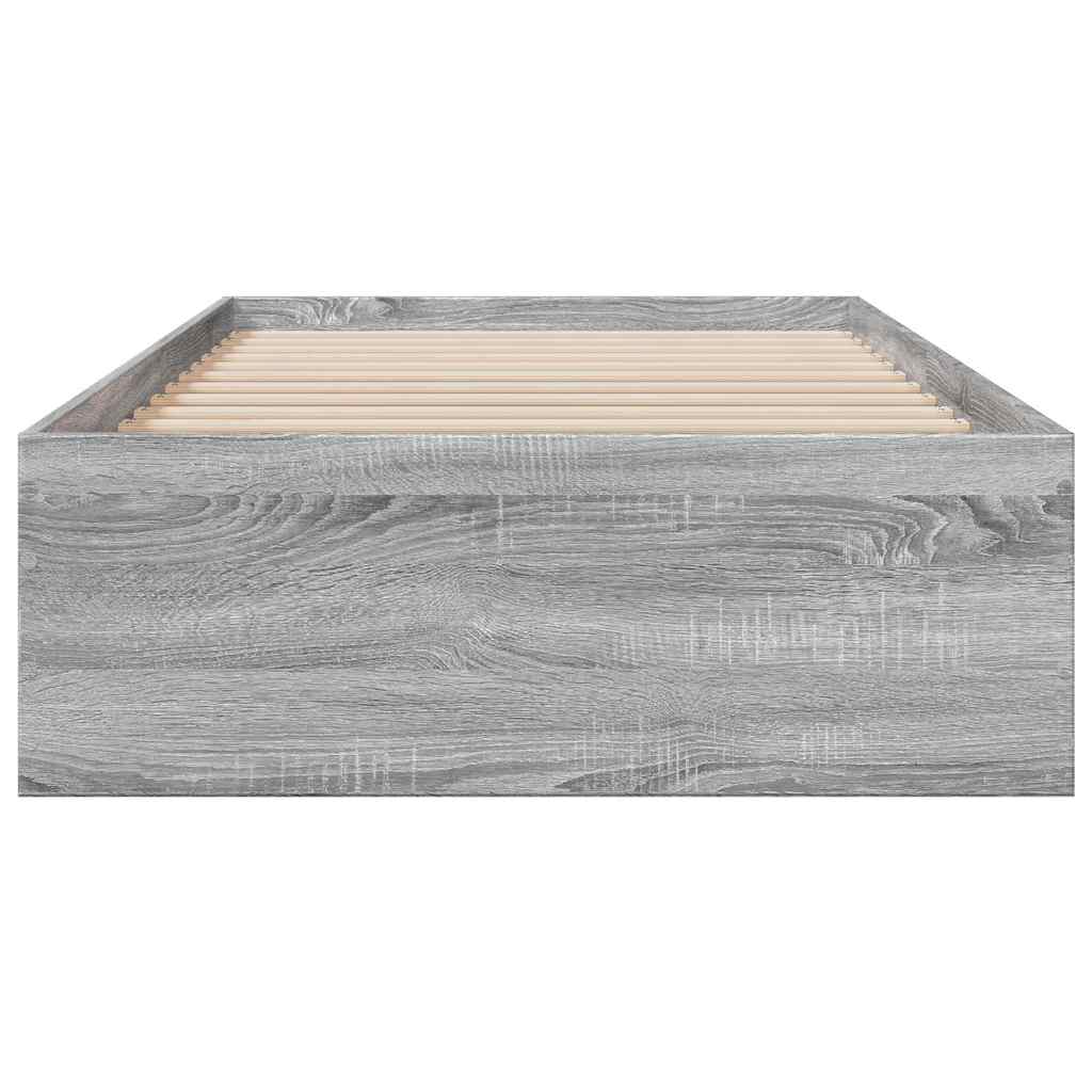 Bettgestell mit Schubladen Grau Sonoma 75x190 cm Holzwerkstoff