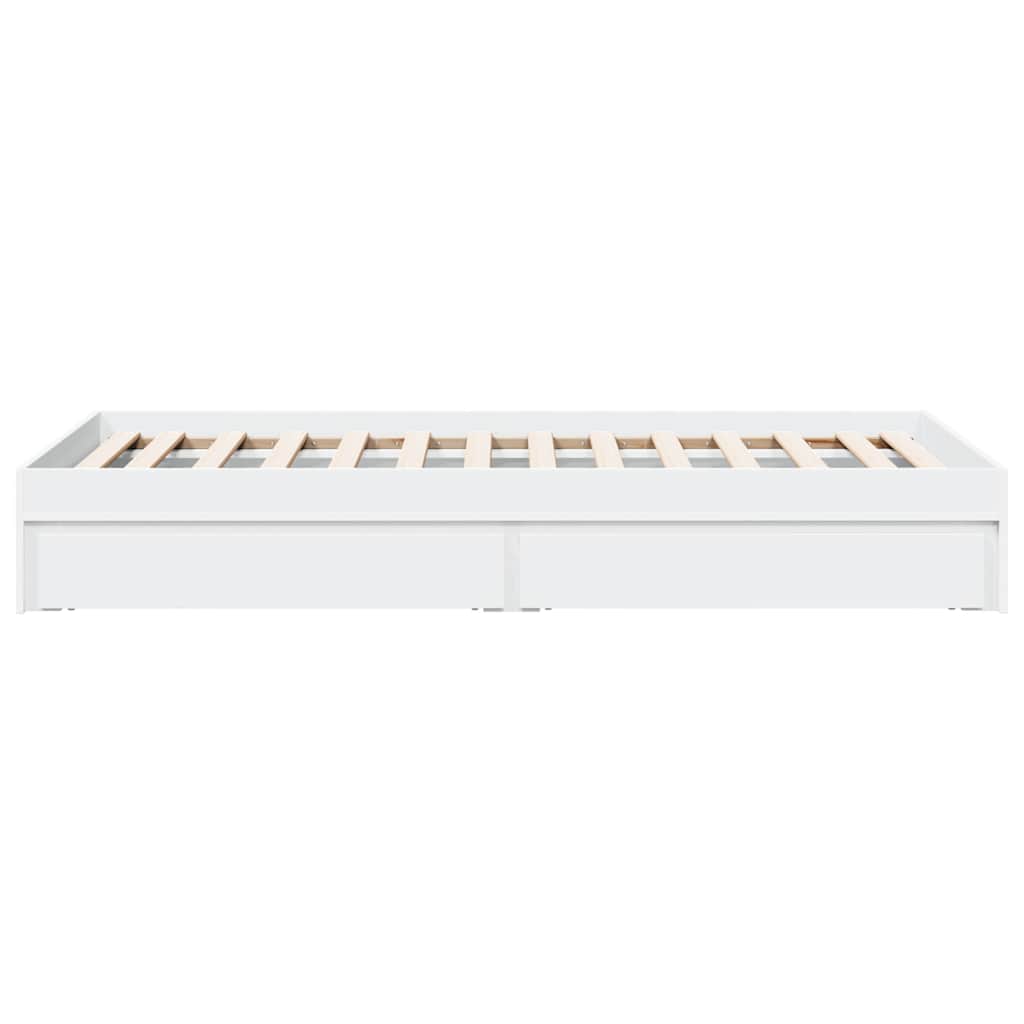Bettgestell mit Schubladen Weiß 100x200 cm Holzwerkstoff