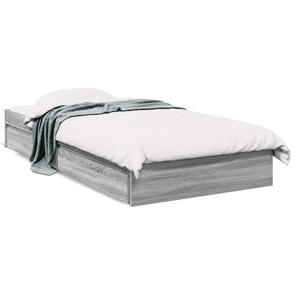 Bettgestell mit Schubladen Grau Sonoma 90x190 cm Holzwerkstoff