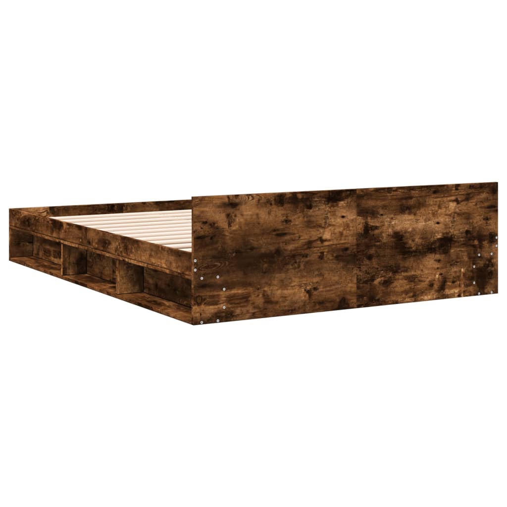 Bettgestell mit Schubladen Räuchereiche 150x200cm Holzwerkstoff