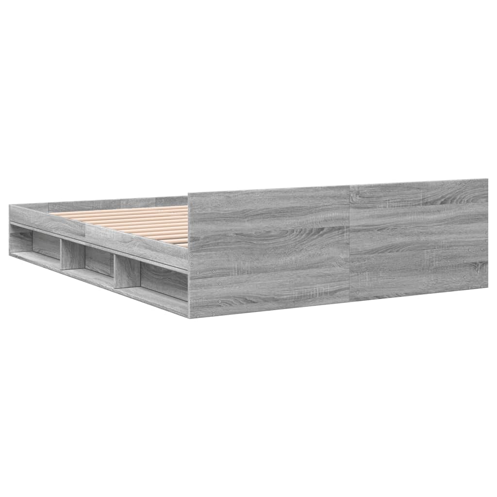 Bettgestell mit Schubladen Grau Sonoma 140x200 cm Holzwerkstoff