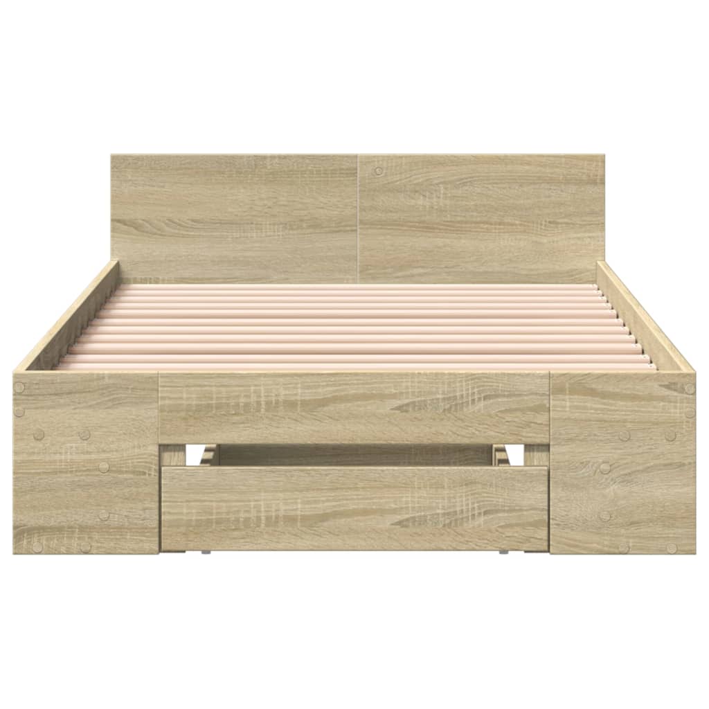 Bettgestell mit Schublade Sonoma-Eiche 90x190 cm Holzwerkstoff