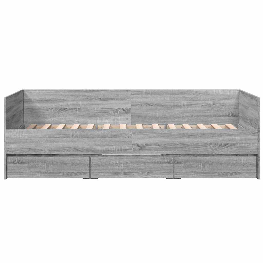 Tagesbett mit Schubladen ohne Matratze Grau Sonoma 100x200 cm